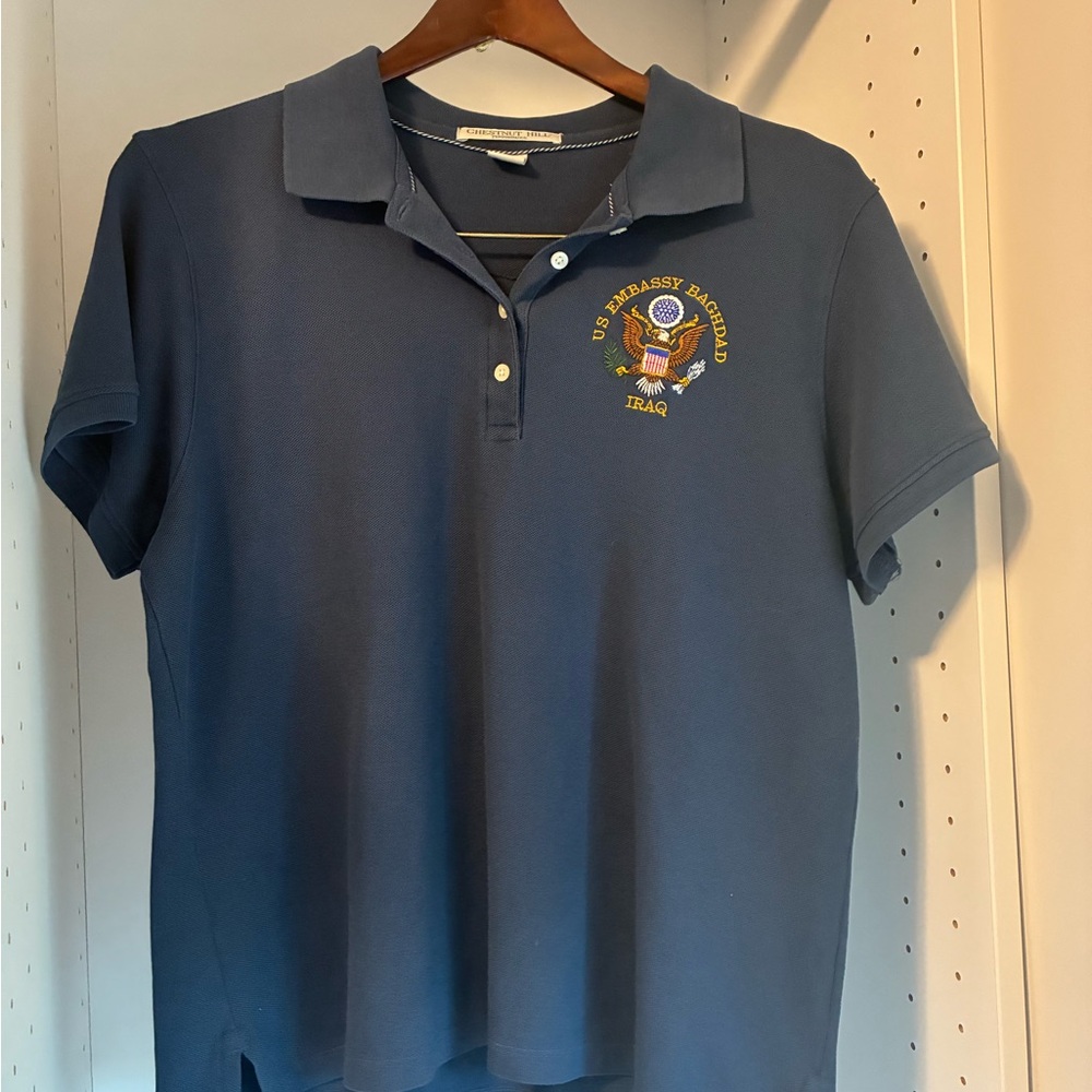 Women's Navy Blue Button Down Shirt